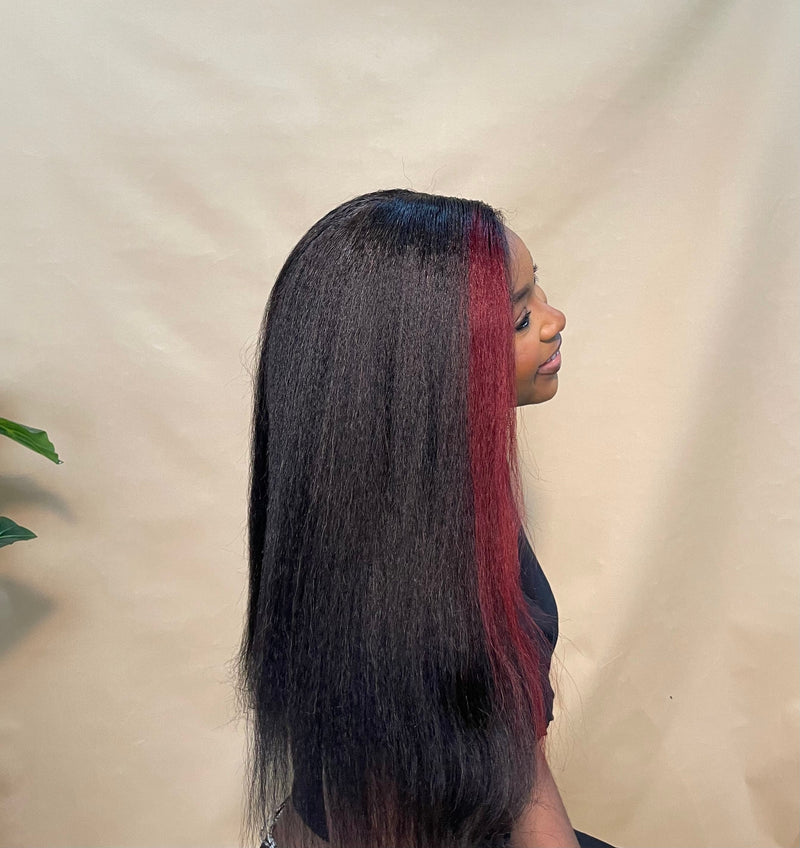 Virgin Blow out Wig with Highlights